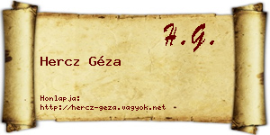 Hercz Géza névjegykártya